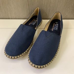 Bobs Espadrille Slip On Moccasins Navy Blue